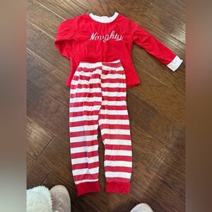 Red and White Striped Kids Pajamas
